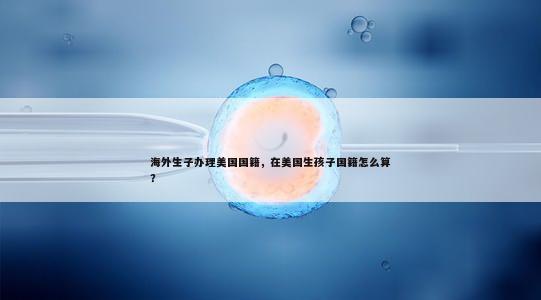海外生子办理美国国籍，在美国生孩子国籍怎么算？
